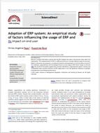 مقاله ترجمه شده با عنوان اتخاذ سیستمERP: مطالعه تجربی از عوامل تاثیرگذار بر کاربرد ERP